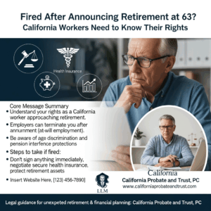 Fired After Announcing Retirement at 63? California Workers Need to Know Their Rights