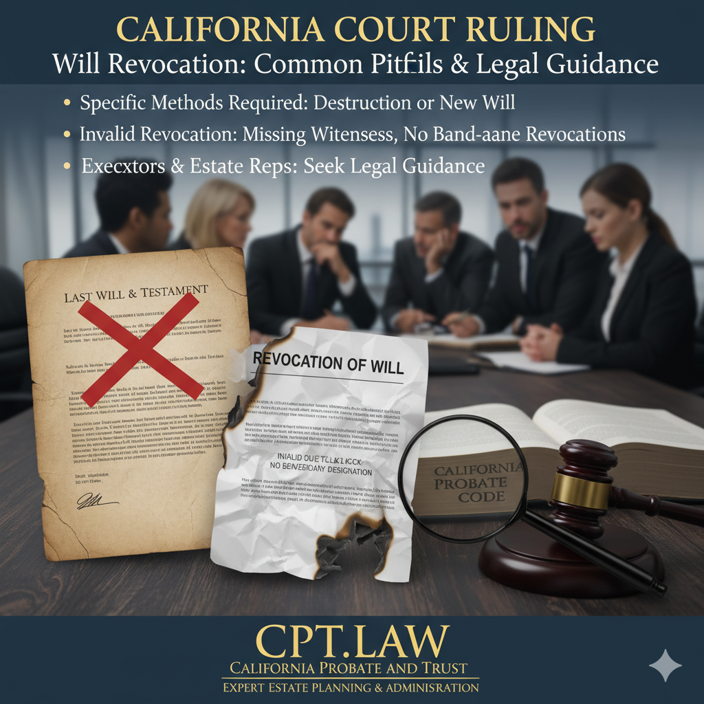 California Court Ruling: Why Your Simple Will Revocation May Not Be Valid—Critical Guidance for Executors and Estate Representatives
