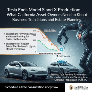 Knowledge Base 9 Tesla Ends Model S and X Production: What California Asset Owners Need to Know About Business Transitions and Estate Planning
