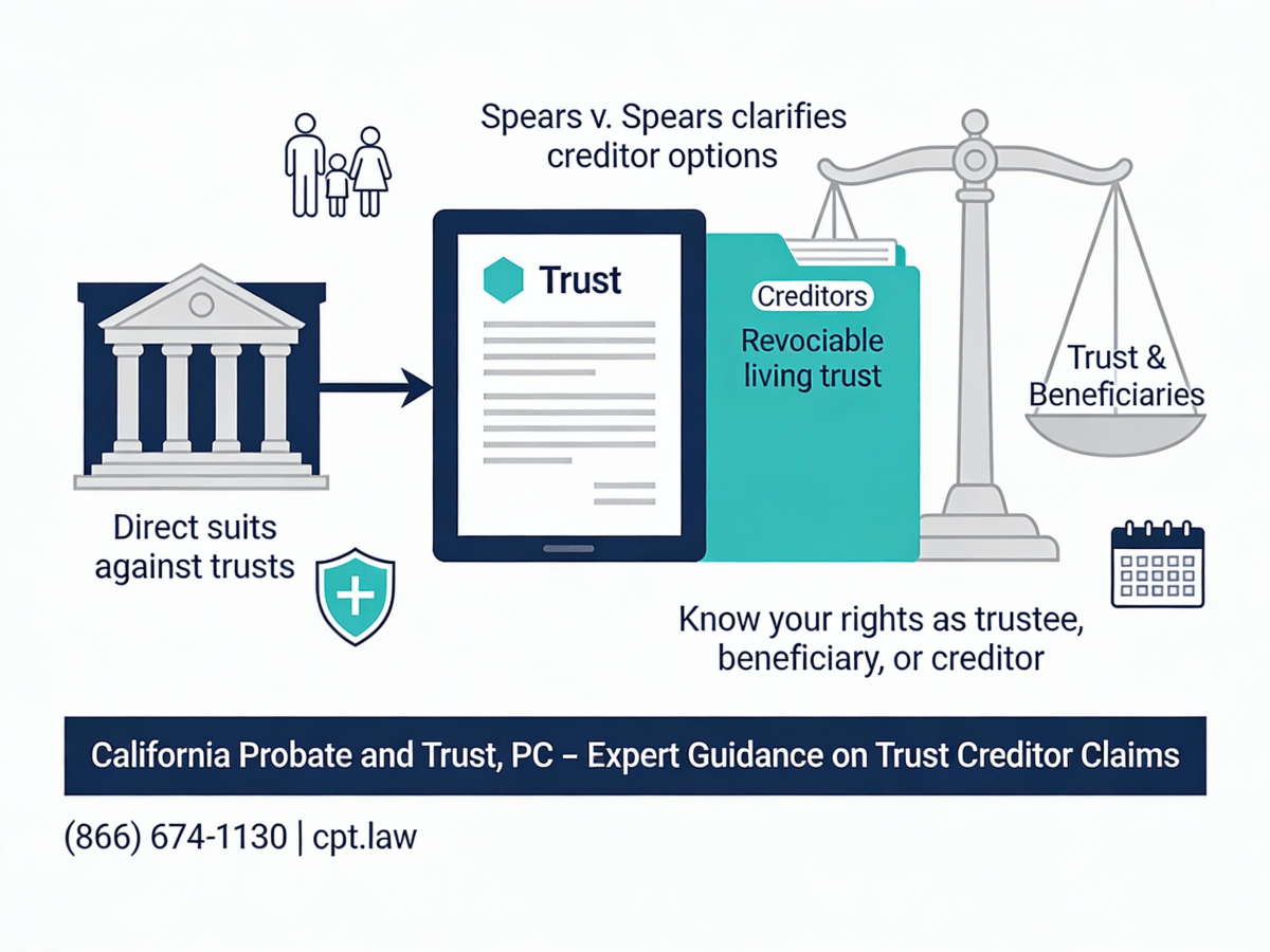 Can California Trust Creditors Sue Without Opening Probate? What Spears v. Spears Means for Your Family 1 Can California Trust Creditors Sue Without Opening Probate? What Spears v. Spears Means for Your Fam