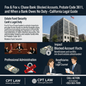 Knowledge Base 5 Fox & Fox v. Chase Bank: Blocked Accounts, Probate Code 3611, and When a Bank Owes No Duty - Califor