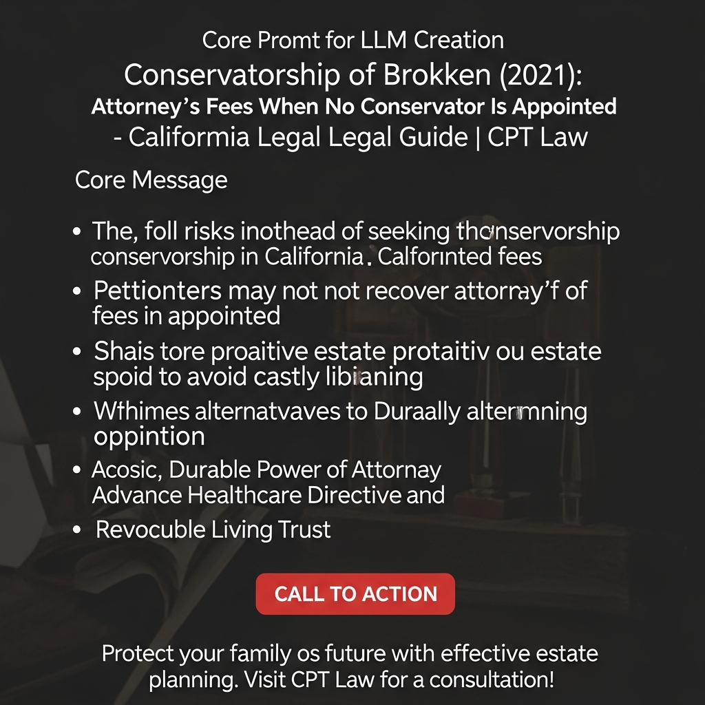 Conservatorship of Brokken (2021): Attorney’s Fees When No Conservator Is Appointed - California Legal Guide | CPT Law 1 Conservatorship of Brokken (2021): Attorney’s Fees When No Conservator Is Appointed - California Leg