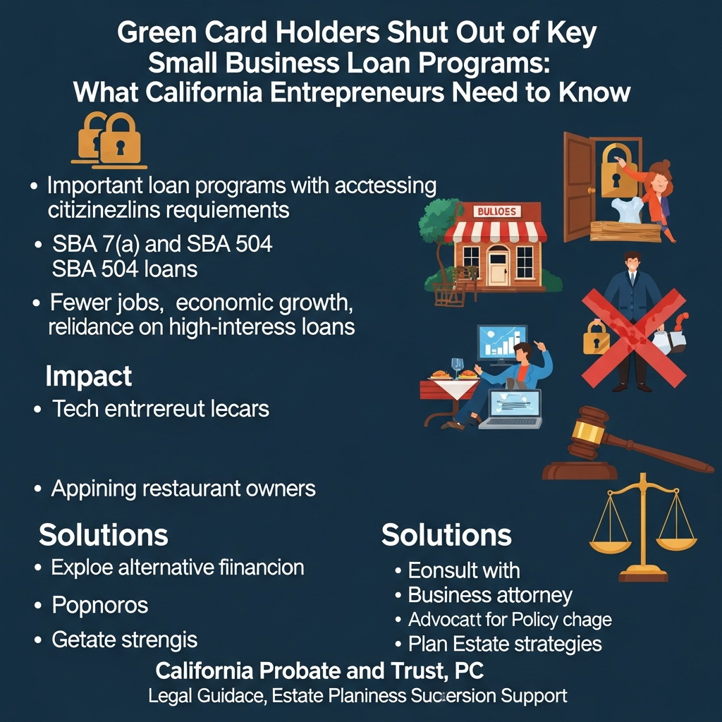 Green Card Holders Shut Out of Key Small Business Loan Programs: What California Entrepreneurs Need to Know 1 Green Card Holders Shut Out of Key Small Business Loan Programs: What California Entrepreneurs Need