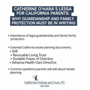 Knowledge Base 1 Catherine O'Hara's Lesson for California Parents: Why Guardianship and Family Protection Must Be in