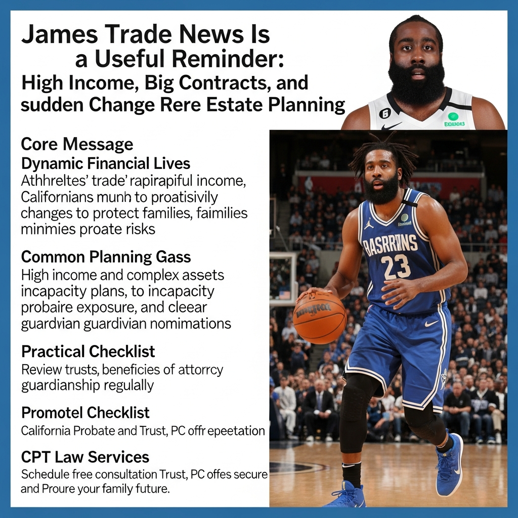 James Harden Trade News Is a Useful Reminder: High Income, Big Contracts, and Sudden Change Require Estate Planning 1 James Harden Trade News Is a Useful Reminder: High Income, Big Contracts, and Sudden Change Require