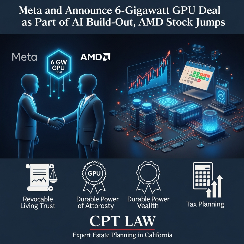 Meta and AMD announce 6-gigawatt GPU deal as part of AI build-out, AMD stock jumps - California Legal Guide | CPT Law 1 Meta and AMD announce 6-gigawatt GPU deal as part of AI build-out, AMD stock jumps - California Lega