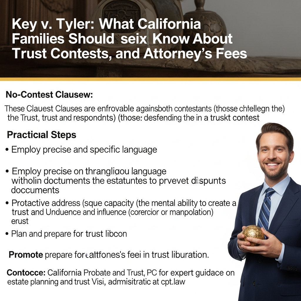 Key v. Tyler: What California Families Should Know About No-Contest Clauses, Trust Contests, and Attorney’s Fees 1 Key v. Tyler: What California Families Should Know About No-Contest Clauses, Trust Contests, and Att