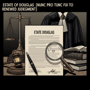 Knowledge Base 5 Estate of Douglas (Nunc Pro Tunc Fix to Renewed Judgment) - California Legal Guide | CPT Law