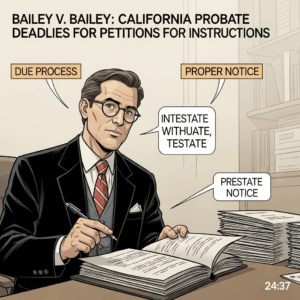 Knowledge Base 12 Bailey v. Bailey: California Probate Deadlines for Petitions for Instructions (Probate Code 8486) -