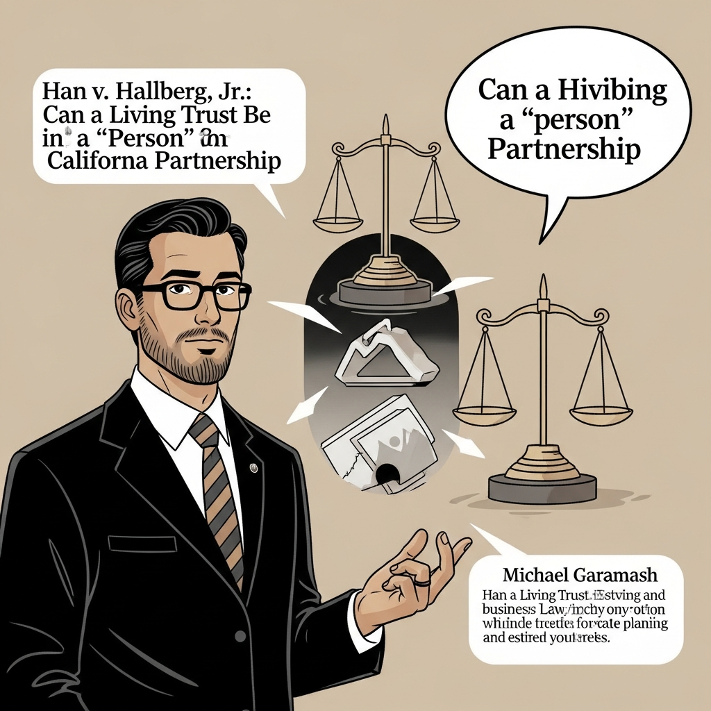 Han v. Hallberg, Jr.: Can a Living Trust Be a “Person” in a California Partnership? - California Legal Guide | CPT Law 1 Han v. Hallberg, Jr.: Can a Living Trust Be a “Person” in a California Partnership? - California Leg