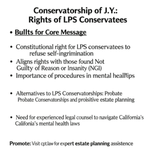 Knowledge Base 9 Conservatorship of J.Y.: Do LPS Conservatees Have a Right Not to Testify in California? - California