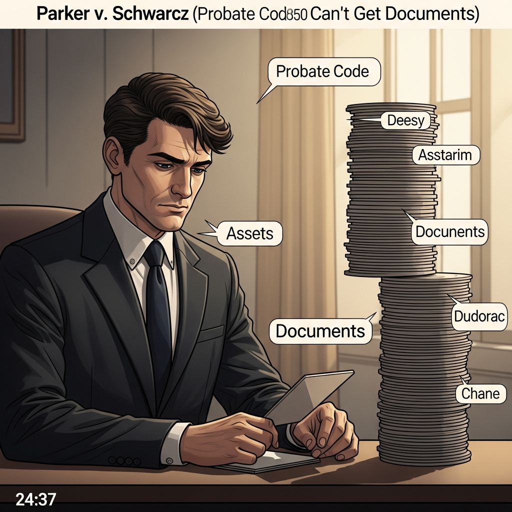 Parker v. Schwarcz (Probate Code 850 Can’t Get Documents) - California Legal Guide | CPT Law 1 Parker v. Schwarcz (Probate Code 850 Can’t Get Documents) - California Legal Guide | CPT Law