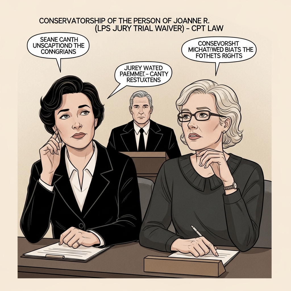 Conservatorship of the Person of Joanne R. (LPS Jury Trial Waiver) - California Legal Guide | CPT Law 1 Conservatorship of the Person of Joanne R. (LPS Jury Trial Waiver) - California Legal Guide | CPT La