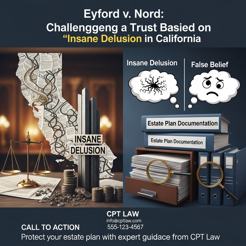 Eyford v. Nord: Challenging a Trust Based on “Insane Delusion” in California - California Legal Guide | CPT Law 1 Eyford v. Nord: Challenging a Trust Based on “Insane Delusion” in California - California Legal Guid