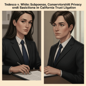 Knowledge Base 4 Tedesco v. White: Subpoenas, Conservatorship Privacy, and Sanctions in California Trust Litigation -