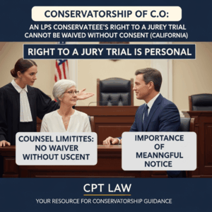 Knowledge Base 12 Conservatorship of C.O.: An LPS Conservatee’s Right to a Jury Trial Cannot Be Waived Without Consent