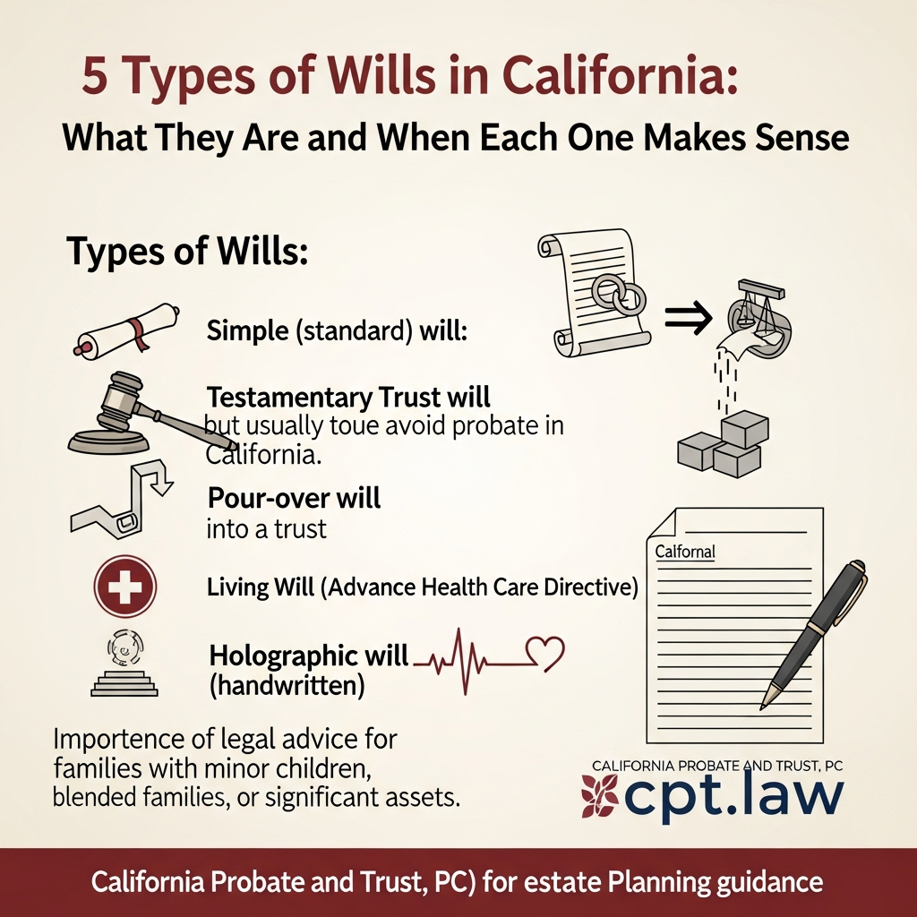 5 Types of Wills in California: What They Are and When Each One Makes Sense 1 5 Types of Wills in California: What They Are and When Each One Makes Sense
