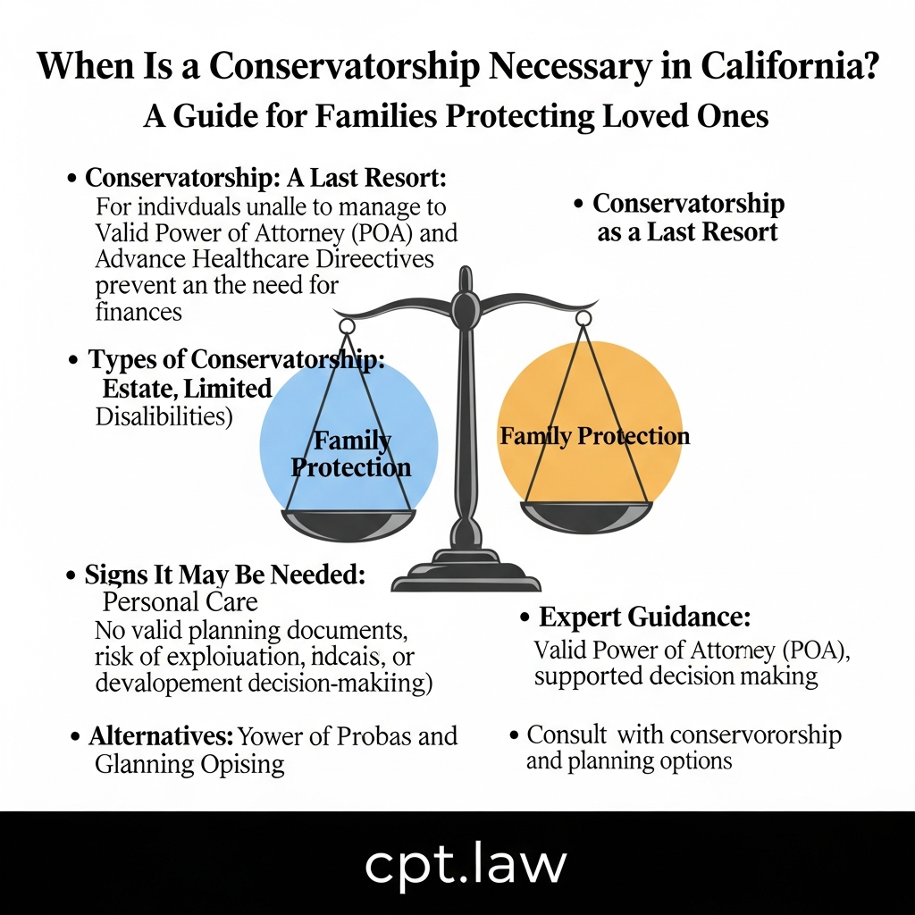 When Is a Conservatorship Necessary in California? A Guide for Families Protecting Loved Ones 1 When Is a Conservatorship Necessary in California? A Guide for Families Protecting Loved Ones