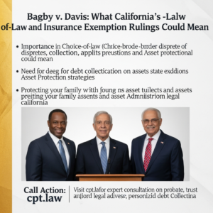 Knowledge Base 11 Bagby v. Davis: What California’s Choice-of-Law and Insurance Exemption Rulings Could Mean