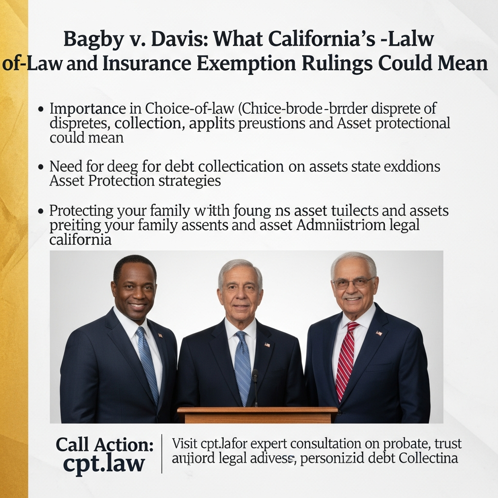 Bagby v. Davis: What California’s Choice-of-Law and Insurance Exemption Rulings Could Mean 1 Bagby v. Davis: What California’s Choice-of-Law and Insurance Exemption Rulings Could Mean